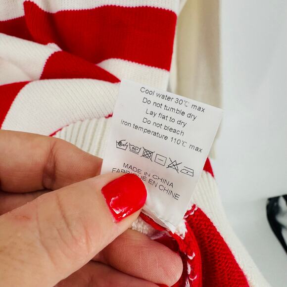 American Flag Sweater Small 100% Cotton USA Patriotic Stars Stripes Pullover - Picture 5 of 6